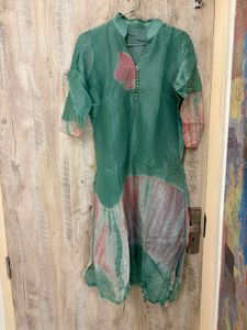 Stylish Teal Suit set with Tie-Dye Print