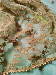 Embroidered Net Dupatta