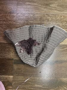 Striped CAP with Floral Detail
