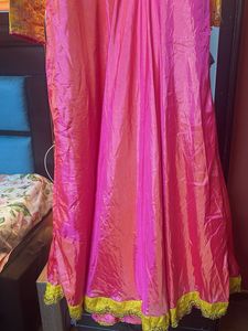 Vibrant Yellow &amp; Pink Lehenga Choli Set