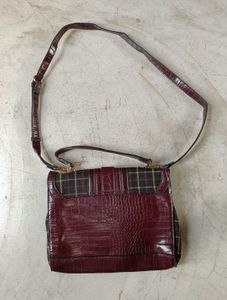 DUNE LONDON BAG Chic Plaid &amp; Croc Embossed Shoulde