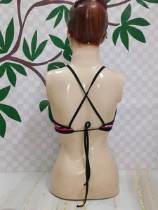 (700)Striped Halter Bralette
