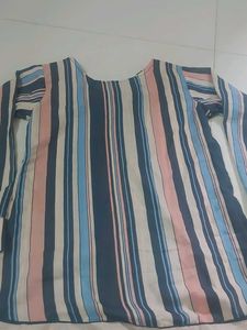 women's multi-color vertical striped shirt