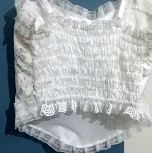 Floral Ruffle Crop Top