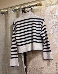 H&amp;M Striped Turtleneck Sweater, Bust-36/34