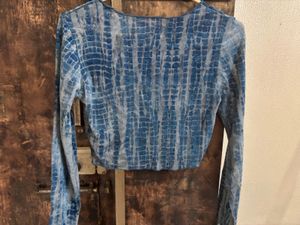 Blue Tie-Dye Long Sleeve Top