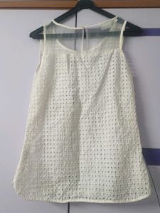 White Eyelet Tank Top