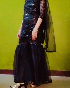 Golden And Black Heels, Party Wear 4 Inch Heels