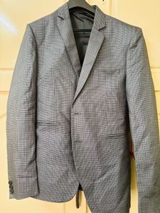 Gray Checked Suit Blazer