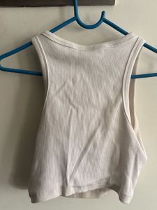 White Ribbed Tank Top