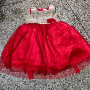 Beautiful Net Sequence Work Frock For Kiddos