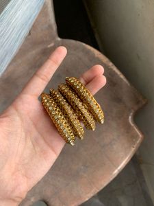Set of Embellished Gold Bangles