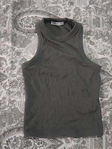 Olive Ribbed Tank Top