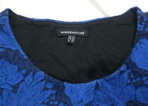 Warehouse Floral Jacquard Cap Sleeve Dress