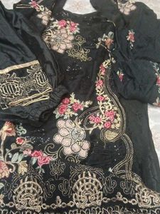 Embellished Black Kurta with Pants