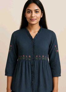 Striped Floral Top by DEVYAS