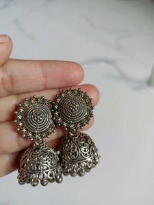 Handcrafted Silver Filigree Jhumkas