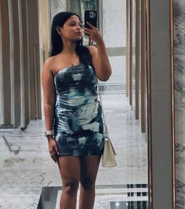 Stylish Strapless Tie-Dye Mini Dress