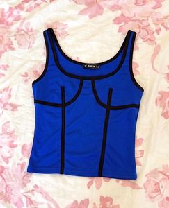 Shein Blue Crop Tank Top