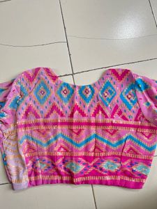 Vibrant Pink Geometric Print Blouse