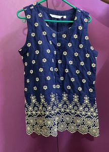 Charming Embroidered Blue Blouse