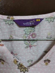 Pink Printed Cotton Kurta