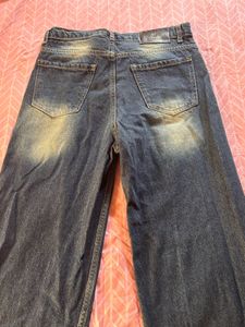 Dark Blue High Waist Straight Leg Jeans