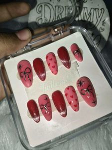 Nails with Bows & Hearts