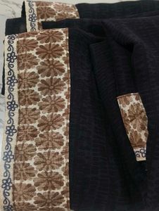 Elegant Navy Blue Saree with Intricate Border