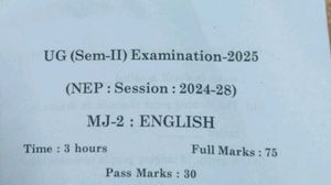 UG English Exam Paper - 2025