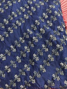 Elegant Blue Silk Saree with Embellishments