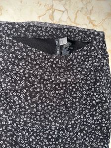 Black Floral Maxi mesh skirt