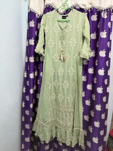 Stylish Mint Green gown with Embroidery