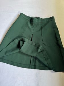 Chic Dark Green A-Line Skirt