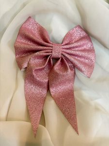 Sparkly Pink Bow Hair Clip