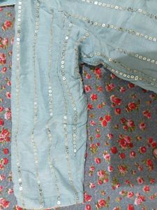 Stunning Sequined Blue Kurta
