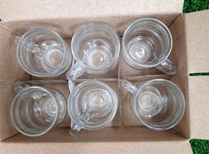 🔥Price Drop🔥Glass Tea Coffee Cups Set Of 6