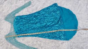 Stunning Sequined Teal Gown