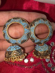Blue Jhumka Earrings