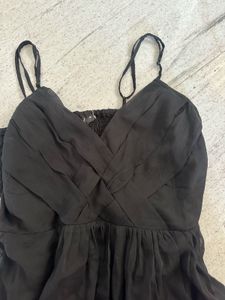 Chic Black Spaghetti Strap Mini Dress