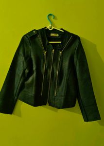 Stylish Faux Leather Biker Jacket