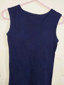 Navy Blue Sleeveless Top with Hearts