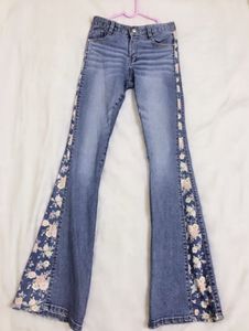 Bootcut Floral Jeans