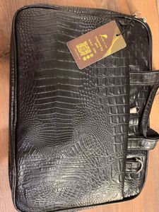 Stylish Croc-Embossed Laptop Bag