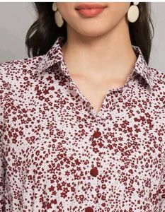 Chic Floral Print Shirt Dress