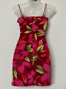 korean Vibrant Floral Print Mini Dress