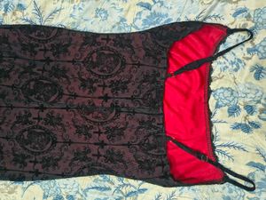 Elegant Black &amp; Red Lace Dress