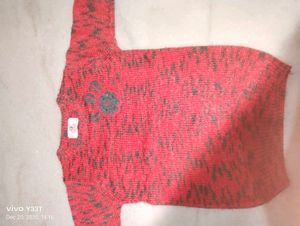 Red &amp; Gray Knitted Sweater