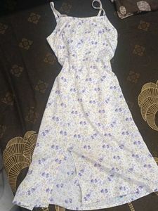 Floral Print Midi Dress with Slit
