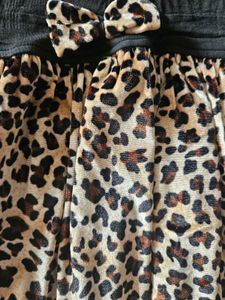 Party wear.. .leapord print velvet frock